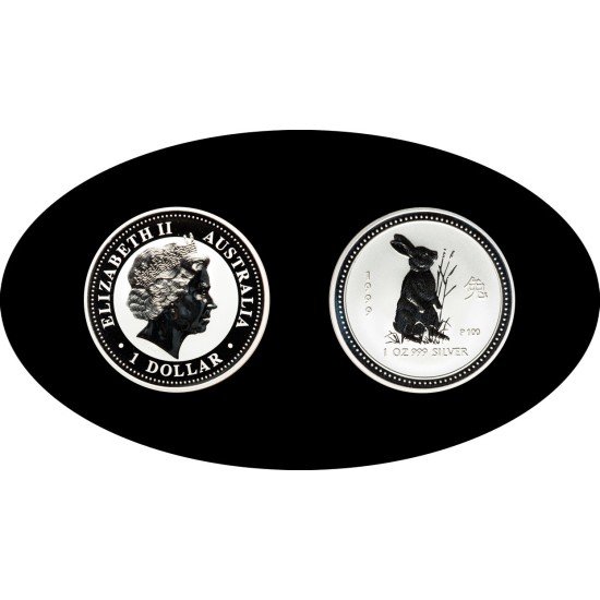Australia 1 OZ onza 1999 Año del Conejo Year of the Rabbit 1$ Plata Ag Australia 1 OZ onza 1999 Año del Conejo Year of the Rabbit 1$ Plata Ag