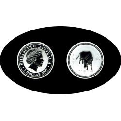 Australia 1 OZ onza 2007 Year of the ox Año del buey 2009 1$ Plata Ag Australia 1 OZ onza 2007 Year of the ox Año del buey 2009 1$ Plata Ag