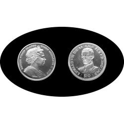 Islas Vírgenes 2006 10$ Reina Elizabeth II y Rey Edward VIII Plata Ag