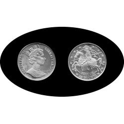 Gibraltar 1991 35 Ecu Elizabeth II y Caballero Plata Ag