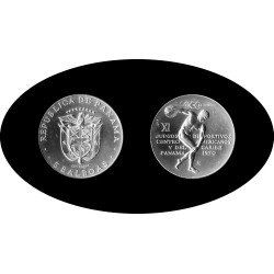 Panamá 1970 5 Balboas XI Juegos Centroamericanos y del Caribe Plata Ag