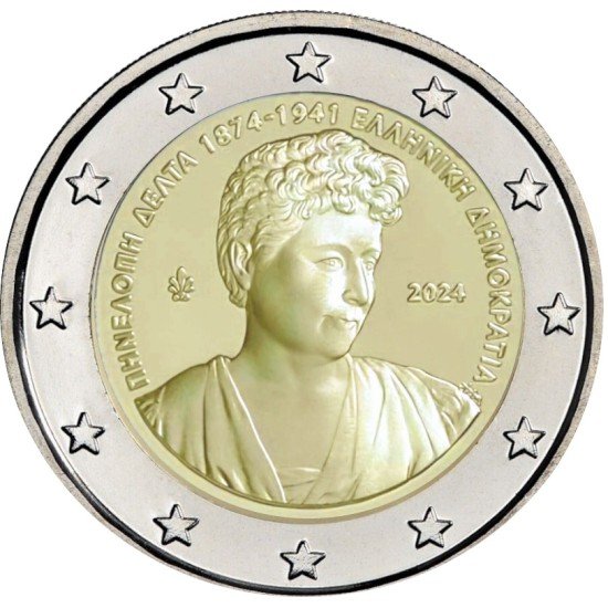 Grecia 2024 2 € euros conmemorativos Penélope Delta Grecia 2024 2 € euros conmemorativos Penélope Delta