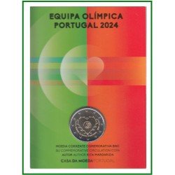 Portugal 2024 Cartera Of Coin Card Moneda 2 € Equipo Olímpico 