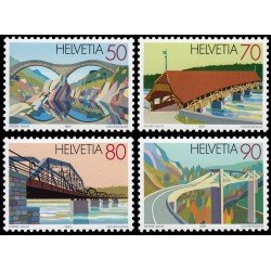 Suiza Switzerland 1378/81 1991 Puentes MNH Suiza Switzerland 1378/81 1991 Puentes MNH