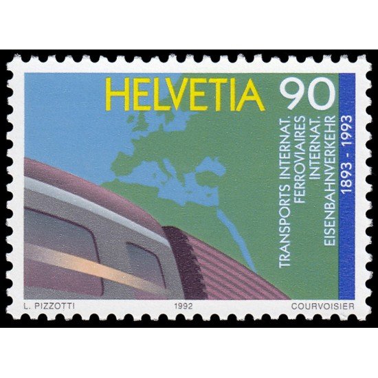 Suiza Switzerland 1416 1992 Centenario de la Oficina Central de Transportes ferroviarios Internacionales MNH