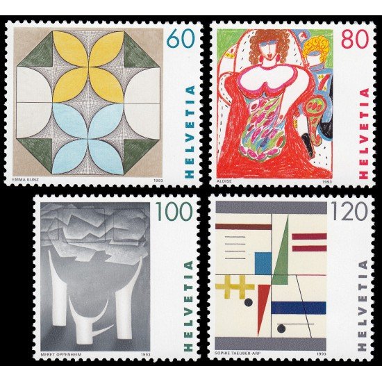 Suiza Switzerland 1435/38 1993 Obras de arte de mujeres suizas MNH Suiza Switzerland 1435/38 1993 Obras de arte de mujeres suizas MNH
