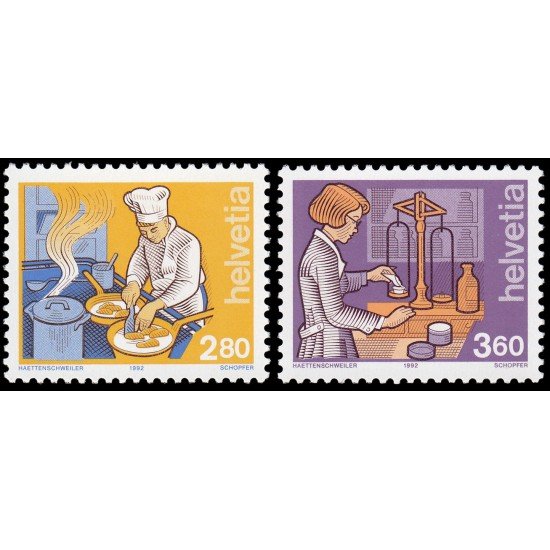 Suiza Switzerland 1391/92 1992 El ser humano y sus oficios III MNH Suiza Switzerland 1391/92 1992 El ser humano y sus oficios III MNH