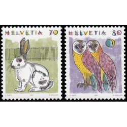 Suiza Switzerland 1364/65 1991 Animales II MNH Suiza Switzerland 1364/65 1991 Animales II MNH