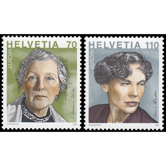 Suiza Switzerland 1509/10 1996 Europa Mujeres célebres MNH Suiza Switzerland 1509/10 1996 Europa Mujeres célebres MNH