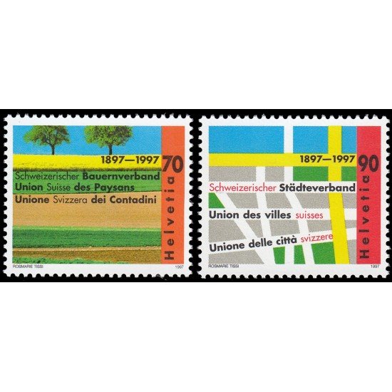 Suiza Switzerland 1544/45 1997 Ciudades y pueblos MNH Suiza Switzerland 1544/45 1997 Ciudades y pueblos MNH