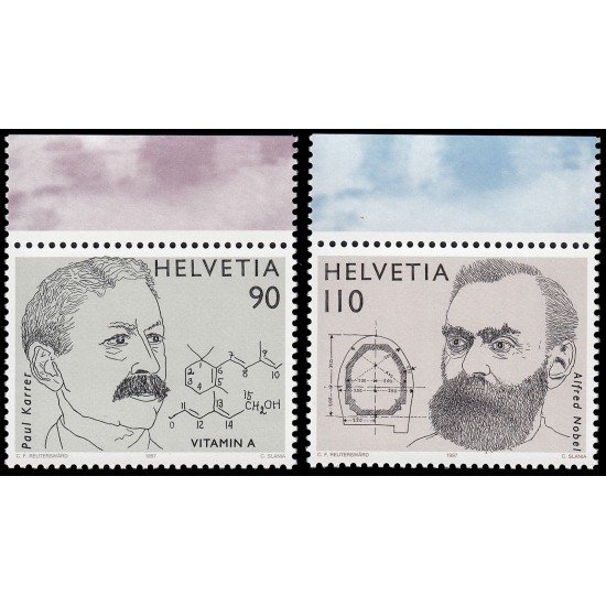 Suiza Switzerland 1555/56 1997 Premios Nobel Emisión conjunta con Suecia MNH Suiza Switzerland 1555/56 1997 Premios Nobel Emisión conjunta con Suecia MNH