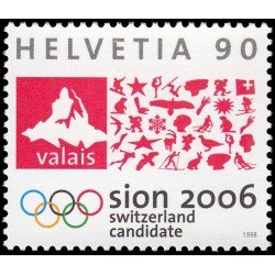 Suiza Switzerland 1567 1998 Candidatura de Sion Juegos Olímpicos MNH Suiza Switzerland 1567 1998 Candidatura de Sion Juegos Olímpicos MNH