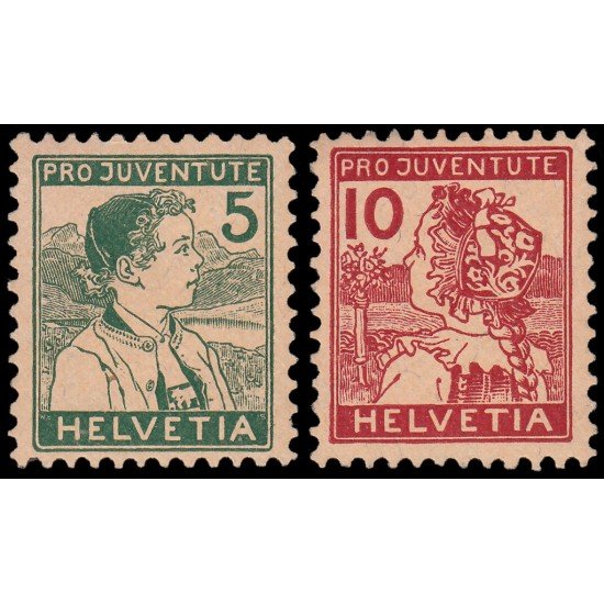 Suiza Switzerland 149/50 1915 Pro Juventud MNH