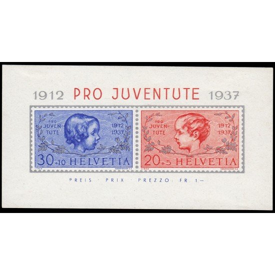 Suiza Switzerland HB 3 1937 Pro Juventud MNH