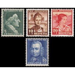Suiza Switzerland 371/74 1941 Pro juventud Daniel Jean Richard MNH Suiza Switzerland 371/74 1941 Pro juventud Daniel Jean Richard MNH