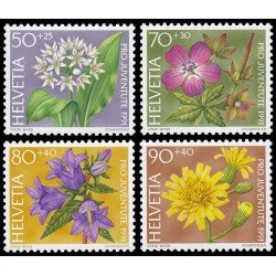 Suiza Switzerland 1383/86 1991 Pro juventud Flores del bosque MNH Suiza Switzerland 1383/86 1991 Pro juventud Flores del bosque MNH