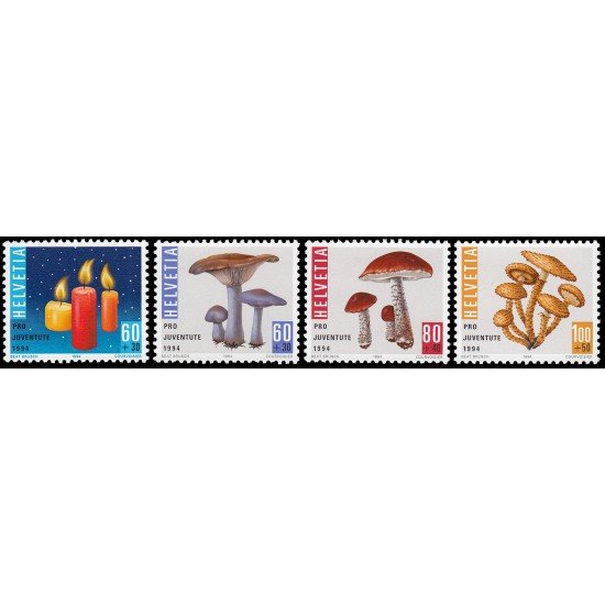 Suiza Switzerland 1464/67 1994 Pro juventud Navidad Setas MNH