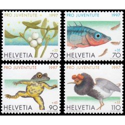 Suiza Switzerland 1557/60 1997 Pro juventud Navidad Fauna diversa MNH Suiza Switzerland 1557/60 1997 Pro juventud Navidad Fauna diversa MNH