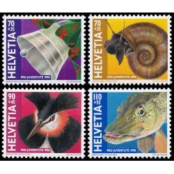 Suiza Switzerland 1593/96 1998 Pro juventud Navidad Fauna MNH Suiza Switzerland 1593/96 1998 Pro juventud Navidad Fauna MNH