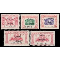 Tánger 142/46 1938 Sellos de derechos consulares MNH Tánger 142/46 1938 Sellos de derechos consulares MNH