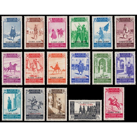 Cabo Juby 85/101 1937 Sellos de Marruecos Protectorado Español Alzamiento Nacion Cabo Juby 85/101 1937 Sellos de Marruecos Protectorado Español Alzamiento Nacion