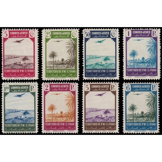 Ifni 28/35 1943 Paisajes y Avión MNH Ifni 28/35 1943 Paisajes y Avión MNH