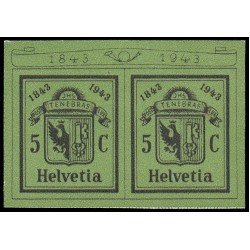 Suiza Switzerland SH procedente de hojita HB 10 1943 Centenario del sello Suizo MNH Suiza Switzerland SH procedente de hojita HB 10 1943 Centenario del sello Suizo MNH