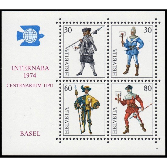 Suiza Switzerland HB 22 1974 Exposición internacional de sellos Internaba 74 MNH Suiza Switzerland HB 22 1974 Exposición internacional de sellos Internaba 74 MNH