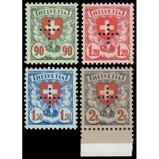 Suiza Switzerland Servicios 121/24 1937 Cruz perforada Escudo de Armas MNH Suiza Switzerland Servicios 121/24 1937 Cruz perforada Escudo de Armas MNH