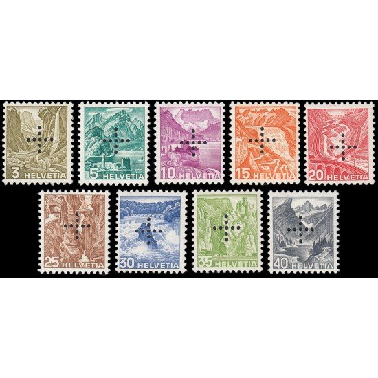 Suiza Switzerland Servicios 132/40 Paisajes Cruz perforada MNH Suiza Switzerland Servicios 132/40 Paisajes Cruz perforada MNH