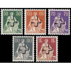 Suiza Switzerland Servicios 141/45 1938 Helvetia con espada Cruz sobreimpresa MNH Suiza Switzerland Servicios 141/45 1938 Helvetia con espada Cruz sobreimpresa MNH