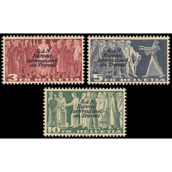 Suiza Switzerland Servicios 178/80 1944 Oficina Internacional del Trabajo sobreimpreso BIT/ILO MNH Suiza Switzerland Servicios 178/80 1944 Oficina Internacional del Trabajo sobreimpreso BIT/ILO MNH