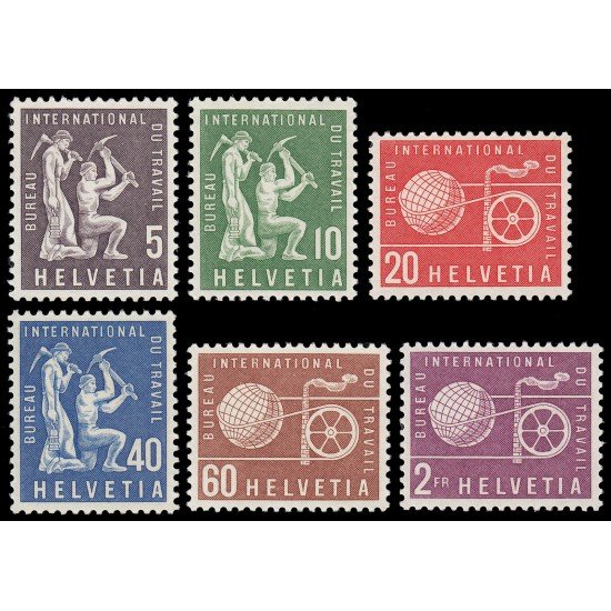 Suiza Switzerland Servicios 369/74 1956 Oficina Internacional de Trabajo Bit/OIT MNH