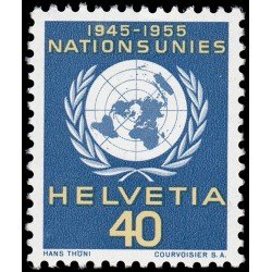 Suiza Switzerland Servicios 362 1955 10 aniv. de Naciones Unidas MNH Suiza Switzerland Servicios 362 1955 10 aniv. de Naciones Unidas MNH