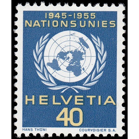 Suiza Switzerland Servicios 362 1955 10 aniv. de Naciones Unidas MNH Suiza Switzerland Servicios 362 1955 10 aniv. de Naciones Unidas MNH