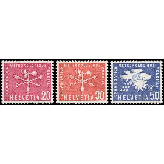 Suiza Switzerland Servicios 414/16 1960 Organización Meteorológica Mundial MNH Suiza Switzerland Servicios 414/16 1960 Organización Meteorológica Mundial MNH