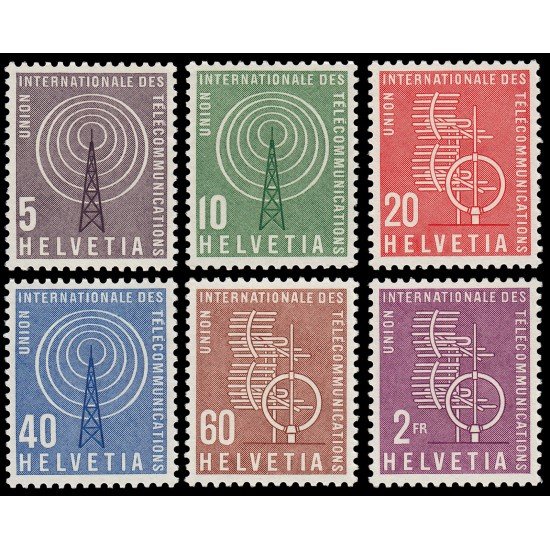Suiza Switzerland Servicios 393/98 1958 Centenario de la Unión Internacional de Telecomunicaciones I.T.U. MNH Suiza Switzerland Servicios 393/98 1958 Centenario de la Unión Internacional de Telecomunicaciones I.T.U. MNH