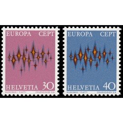 Suiza Switzerland 899/00 1972 Europa C.E.P.T. Estrellas MNH Suiza Switzerland 899/00 1972 Europa C.E.P.T. Estrellas MNH