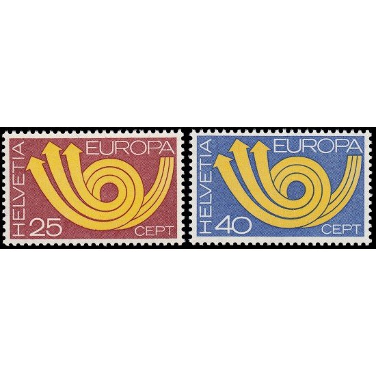 Suiza Switzerland  924/25 1973 Europa C.E.P.T. Posthorn MNH