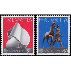 Suiza Switzerland 954/55 1974 Europa Esculturas MNH Suiza Switzerland 954/55 1974 Europa Esculturas MNH