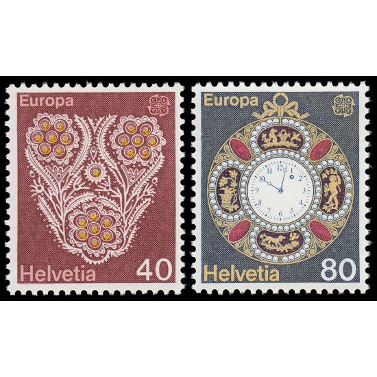 Suiza Switzerland 1003/04 1976 Europa Obras de artesanía MNH Suiza Switzerland 1003/04 1976 Europa Obras de artesanía MNH