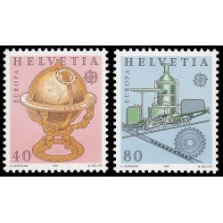 Suiza Switzerland 1178/79 1983 Grandes logros de la humanidad MNH Suiza Switzerland 1178/79 1983 Grandes logros de la humanidad MNH