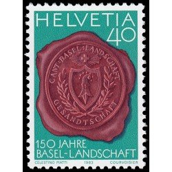 Suiza Switzerland 1184 1983 150 aniv. del cantón de Basilea-Campiña MNH Suiza Switzerland 1184 1983 150 aniv. del cantón de Basilea-Campiña MNH