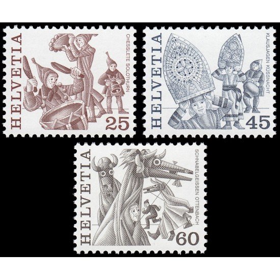 Suiza Switzerland 1209/11 1984 Costumbres populares MNH Suiza Switzerland 1209/11 1984 Costumbres populares MNH