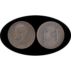 España 5 Pesetas Plata Duro 1898 *98 SG V Alfonso XIII España 5 Pesetas Plata Duro 1898 *98 SG V Alfonso XIII