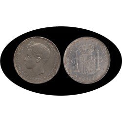 España 5 Pesetas Plata Duro 1896 *96 PG V Alfonso XIII España 5 Pesetas Plata Duro 1896 *96 PG V Alfonso XIII