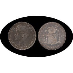 España 5 Pesetas Plata Duro 1898 *98 SG V Alfonso XIII España 5 Pesetas Plata Duro 1898 *98 SG V Alfonso XIII