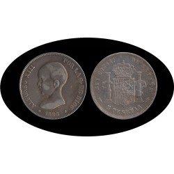 España 5 Pesetas Plata Duro 1888 *88 MP M Alfonso XIII España 5 Pesetas Plata Duro 1888 *88 MP M Alfonso XIII