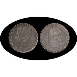 España 5 Pesetas Plata Duro 1897 *97 SG V Alfonso XIII España 5 Pesetas Plata Duro 1897 *97 SG V Alfonso XIII