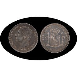 España 5 Pesetas Plata Duro 1885 *87 MS M Alfonso XII España 5 Pesetas Plata Duro 1885 *87 MS M Alfonso XII